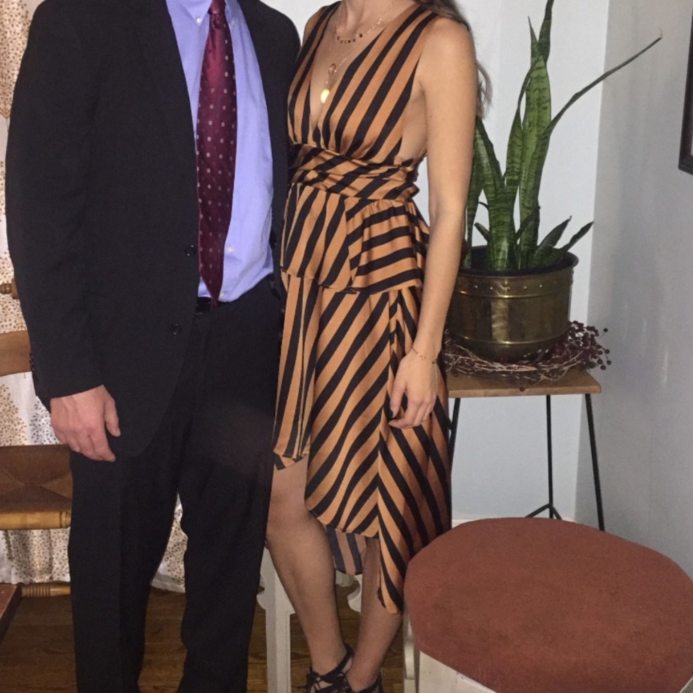 Copper and Black asymmetrical dress